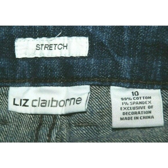 Liz Claiborne Ladies Blue Jeans Cropped Capri Size 10 Stretch 5 Pockets Mid Rise - Picture 7 of 7
